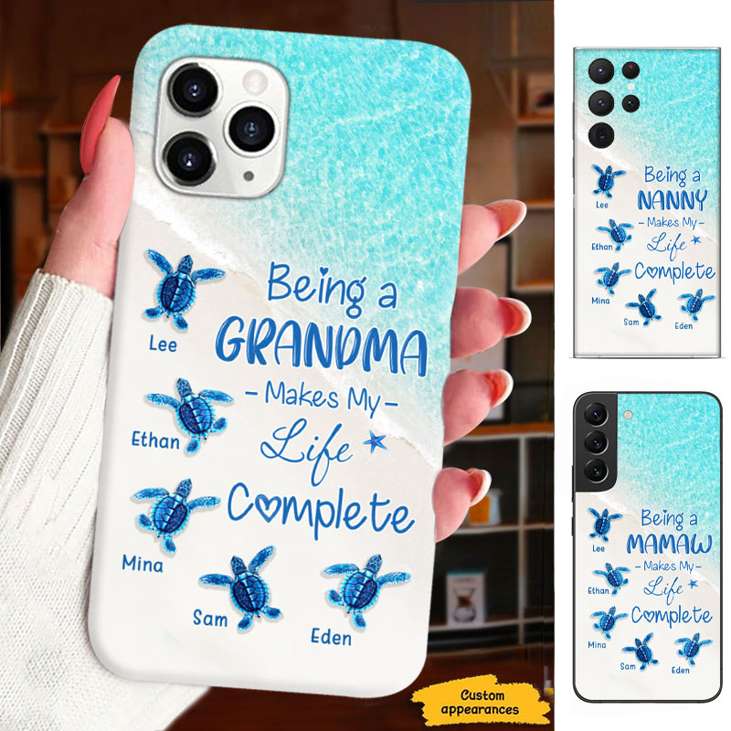 Beach Turtles Being A Grandma Makes My Life Complete Personalized Phone Case - Drive mockup HP28MAR24HL01