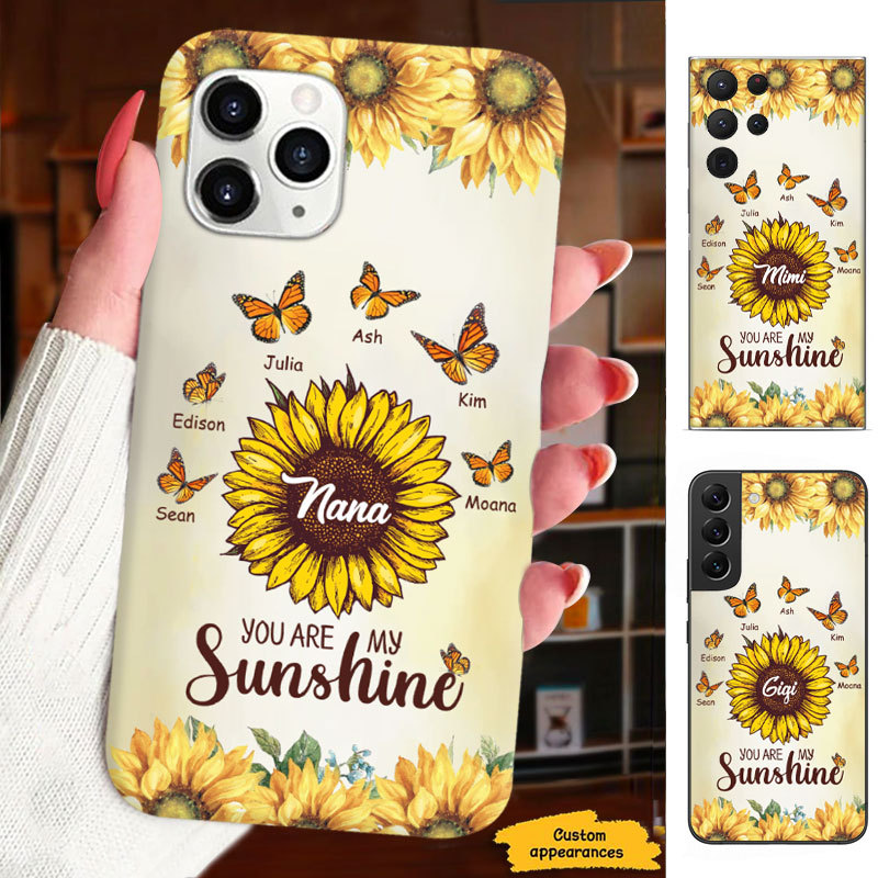 Sunflower Butterfly Grandma Nana Mimi Auntie Personalized Phone Case SC2410145