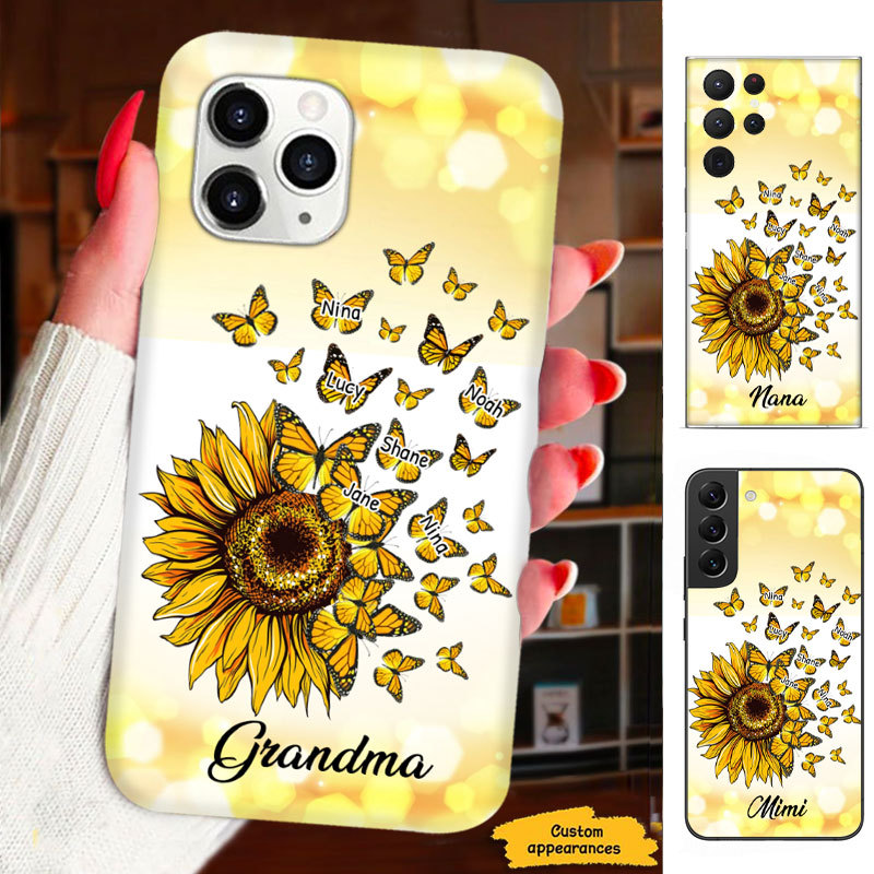 Sunflower Butterfly Mom Grandma Nana Mimi Gigi Auntie Personalized Phone Case SC2212432