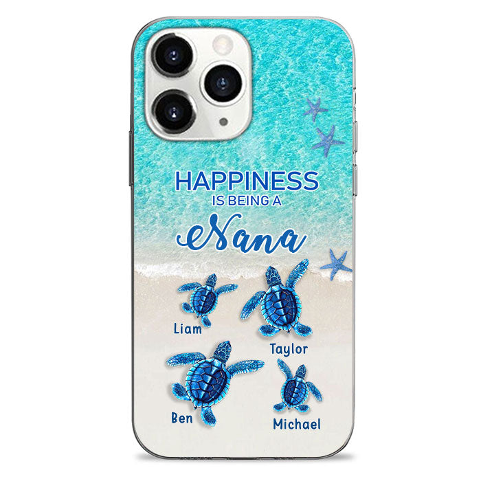 Turtle Happiness is Being Grandma Mommy Auntie Personalized Phone Case SC5272D2