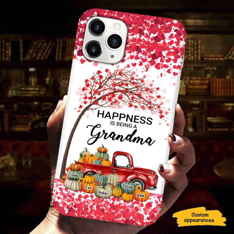 Fall Tree Pumpkin Truck Blessed To Be Called Grandma Personalized Phone Case - mockup 4 of 7