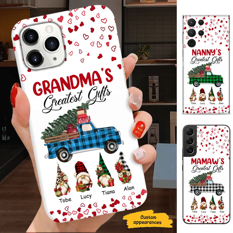 Buffalo Plaid Christmas Truck Gnomes Greatest Gifts Grandma Personalized Phone Case - Drive mockup HP01NOV23HL04.2