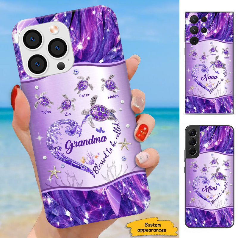 Turtle Heart Blessed To Be Called Grandma Personalized Phone Case - Drive mockup HP11MAR24HL02