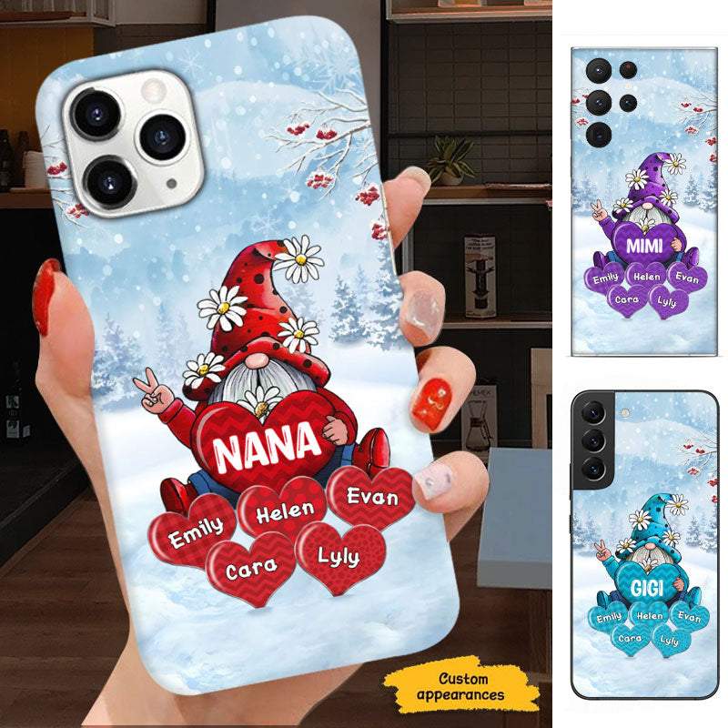 Gnome Winter Hearts Grandma Personalized Phone Case - Drive mockup HP11SEP23HL04