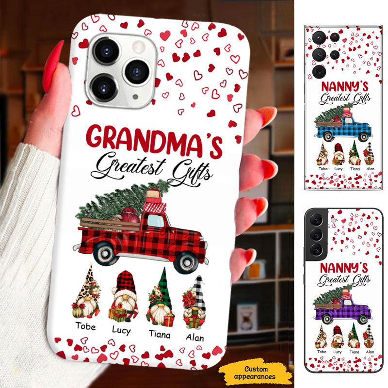 Buffalo Plaid Christmas Truck Gnomes Greatest Gifts Grandma Personalized Phone Case - Drive mockup HP01NOV23HL04.2
