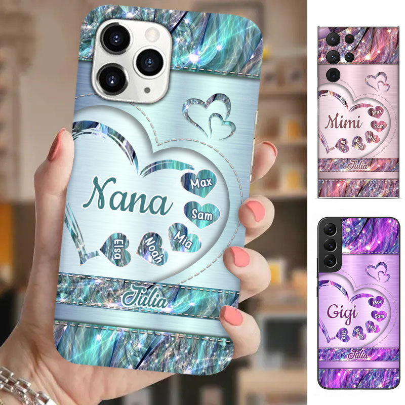 Pink Hologram Heart Grandma Personalized Phone Case - Drive mockup HP28OCT24HL06