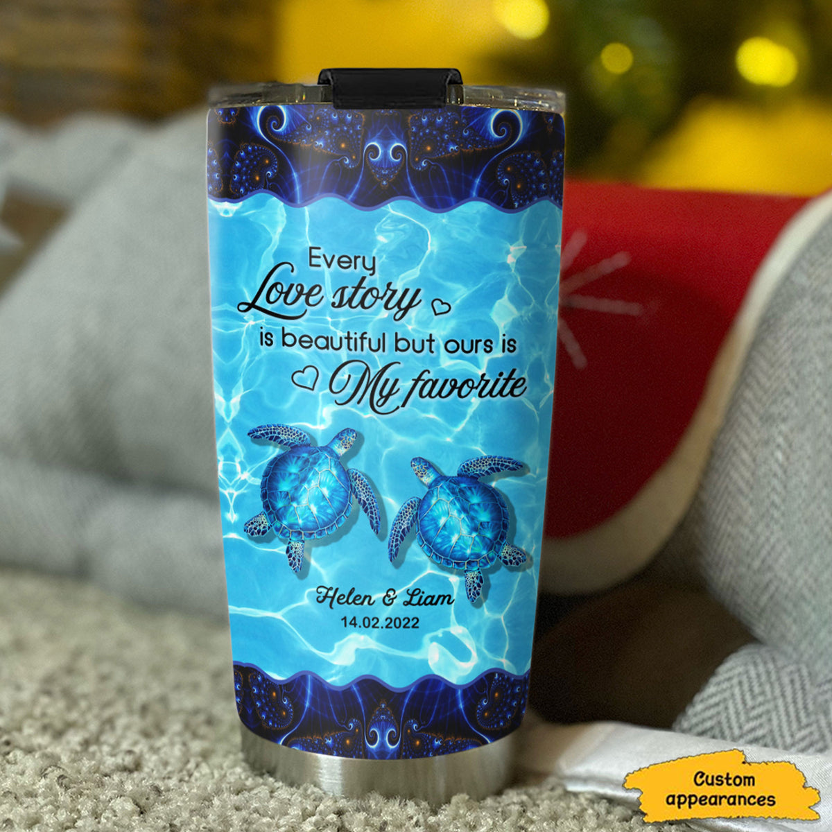 Sea Turtles Couple You And Me Personalized Tumbler