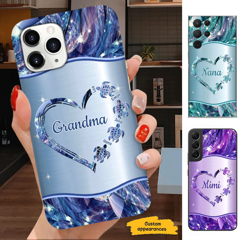 Turtle Heart Mom Grandma Nana Mimi Gigi Auntie Personalized phone case SC2212419 - Drive mockup HP11JUL23HL01