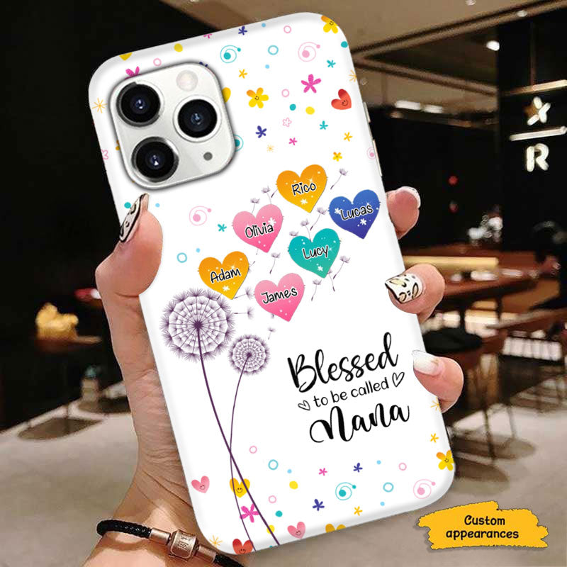 My Greatest Blessings Call Me Grandma Dandelion Hearts Personalized Phone Case - mockup 2 of 7
