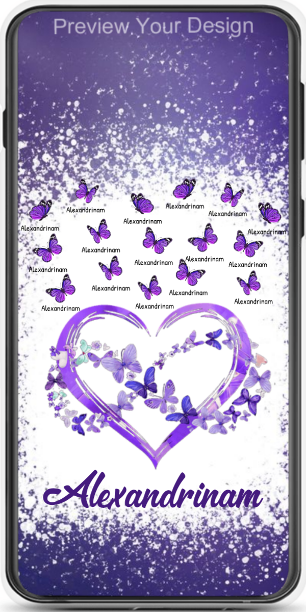 Purple Butterflies Infinity Heart Grandma Personalized Phone Case