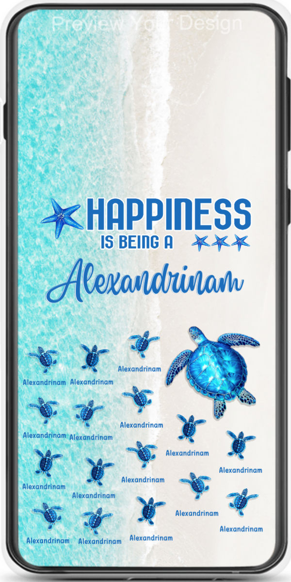 Sea Turtle Beach Happiness Is Being A Grandma Personalized Phone Case
