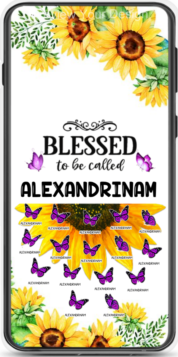 Sunflower Purple Butterflies Blessed To Be Called Grandma Personalized Phone Case