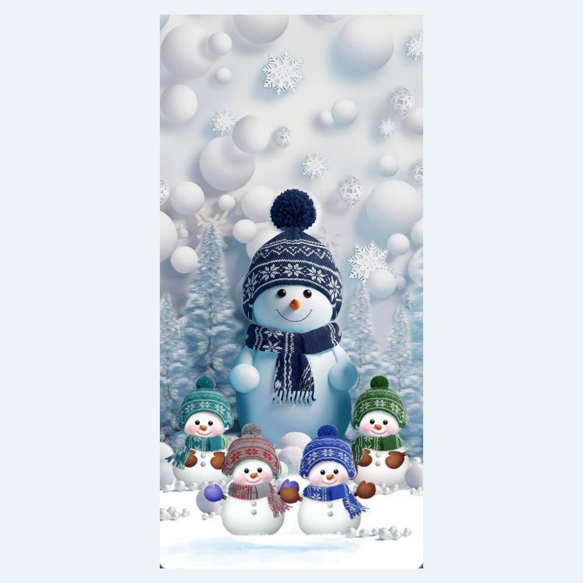 Blue Vibe snowman phone case — preview, Nordic style
