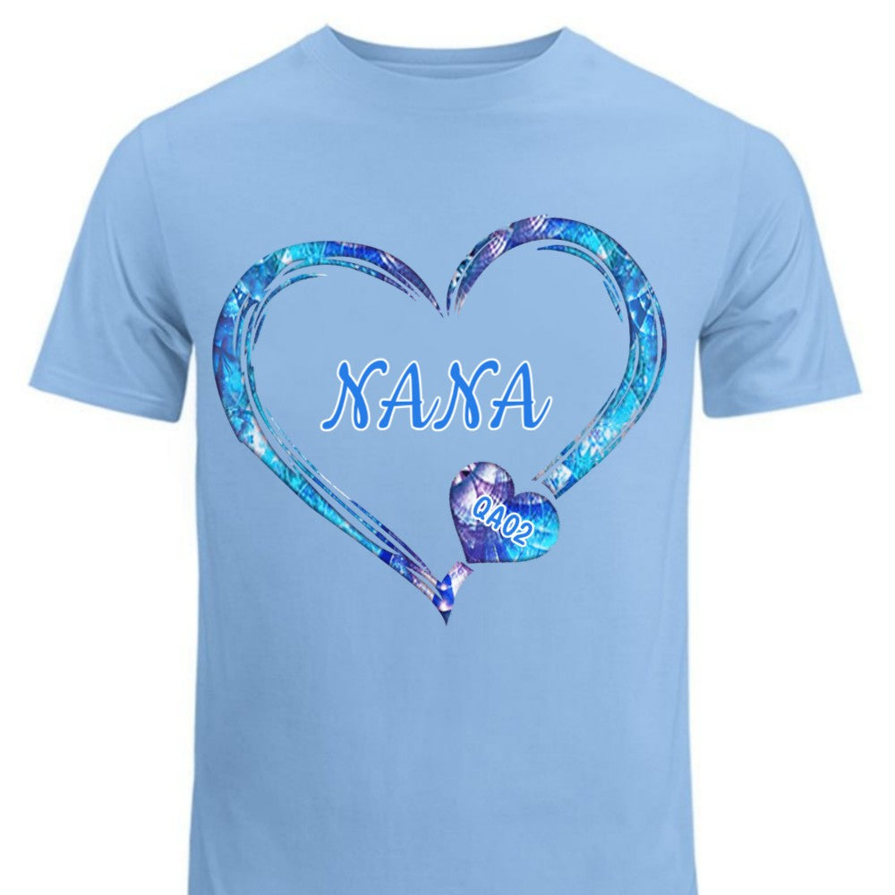 Hearts Grandma Nana Mimi Gigi Personalized Shirt