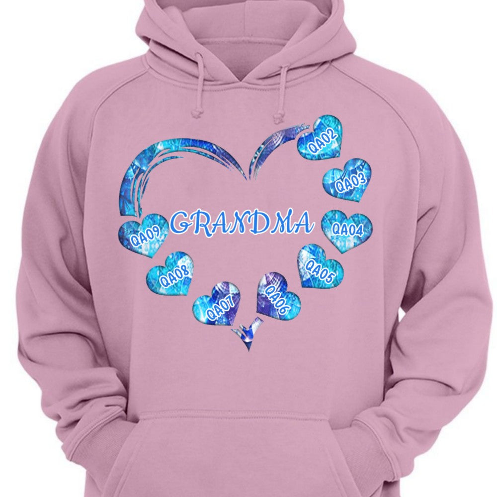 Hearts Grandma Nana Mimi Gigi Personalized Shirt