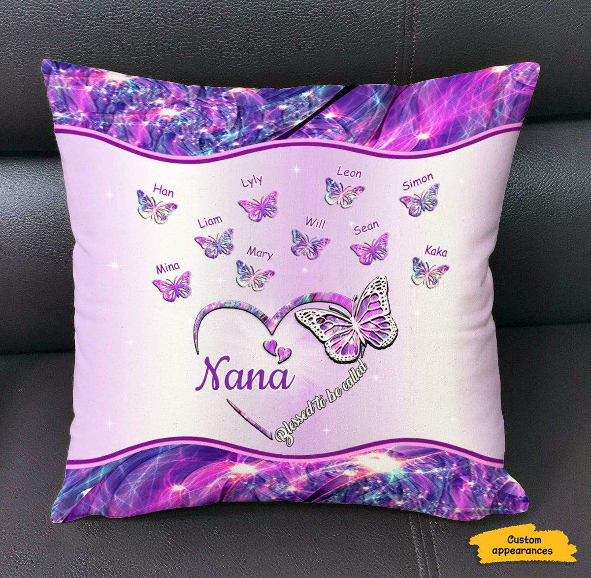 Butterfly Blessed to be called Nana Mimi Gigi Grandma Personalized Pillow SC10115
