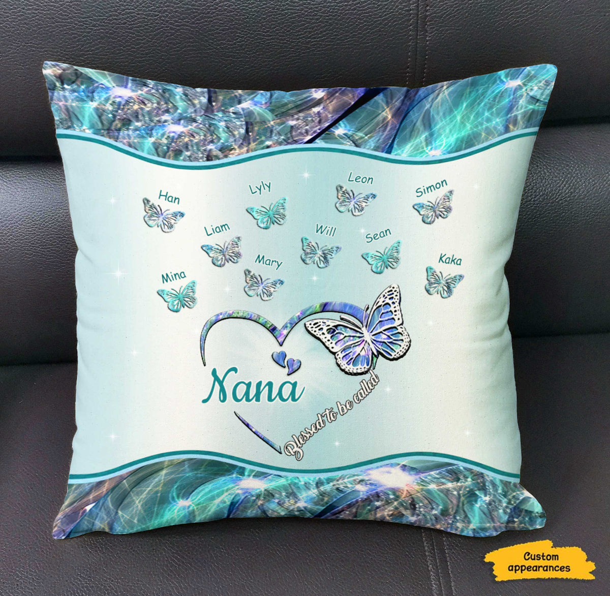 Butterfly Blessed to be called Nana Mimi Gigi Grandma Personalized Pillow SC10115