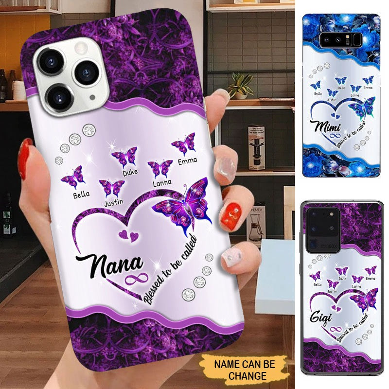 Blessed to be called Nana Butterflies Grandma Mommy Auntie Personalized Phone Case Phone case FUEL