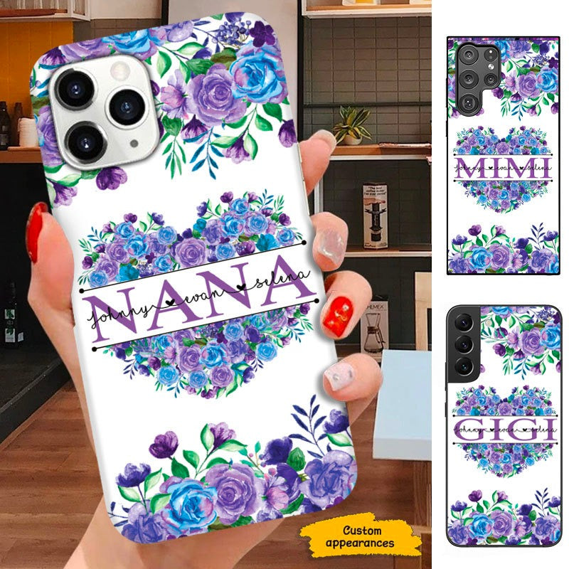 Blue Flower Grandma Nana Mimi Mom Personalized Phone Case SC234111