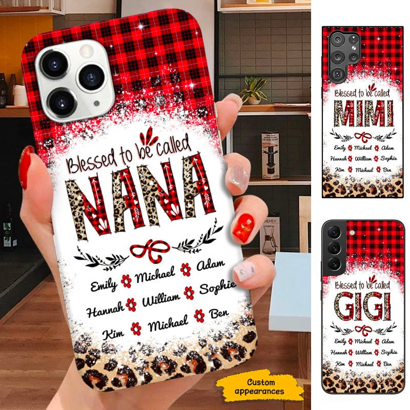Buffalo Plaid Leopard Blessed to be called Nana Mommy Mimi Grandma Personalized Phone Case SC241105