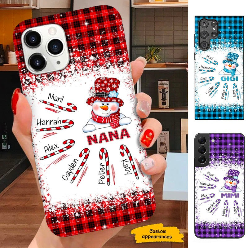 Buffalo Plaid Snowman Grandma Nana Mimi Personalized Phone cas SC151115