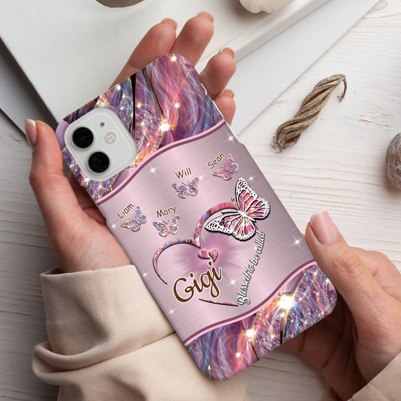 Butterflies Blessed to be called Nana Mimi Gigi Grandma Personalized Phone case