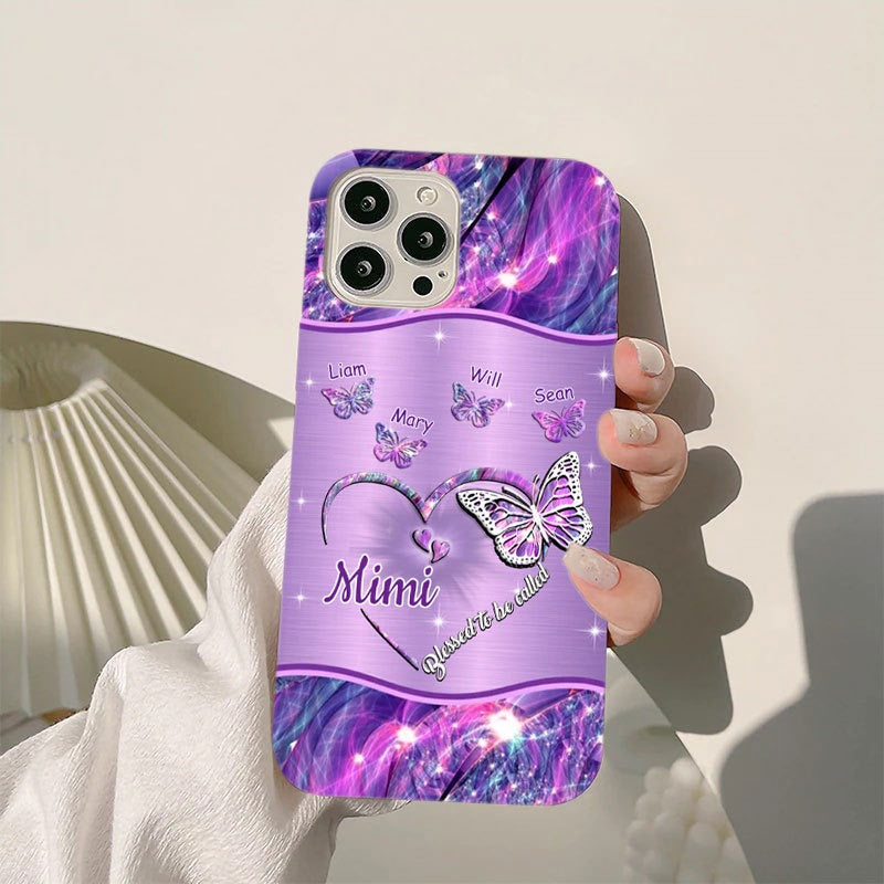Butterflies Blessed to be called Nana Mimi Gigi Grandma Personalized Phone case
