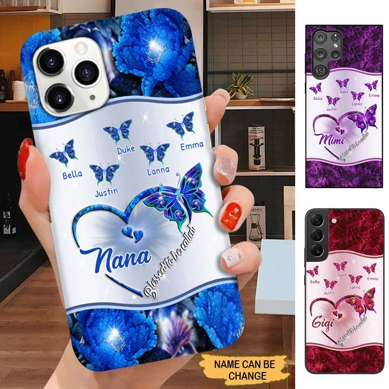 Butterflies Blessed to be called Nana Mimi Gigi Grandma Personalized Phone case SC1271 Phone case FUEL