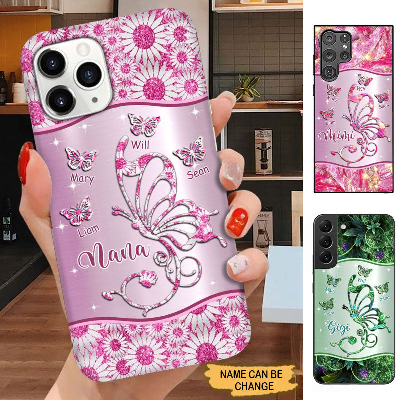 Butterflies Grandma Nana Mimi MOM Personalized Phone case SC7146 Phone case FUEL