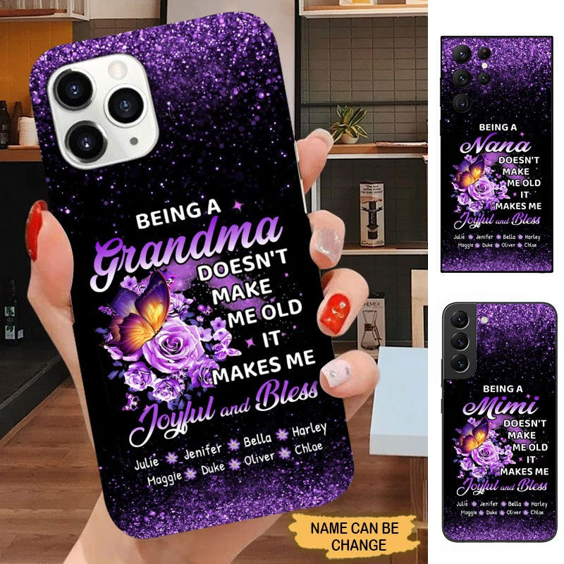 Butterfly Being Grandma make me Joyful and Blessed Personalized Phone case Phone case FUEL