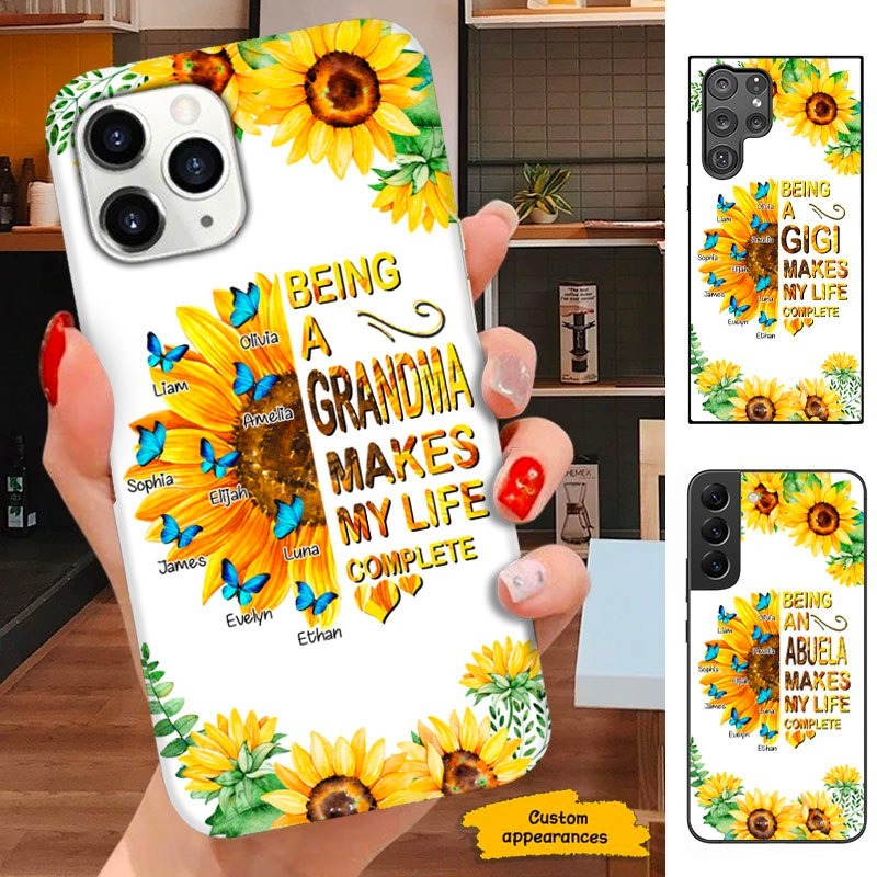 Butterfly Being Grandma makes my life complete Nana Mommy Personalized Phone case SC28101 Phone case ShinyCustom Phone Case