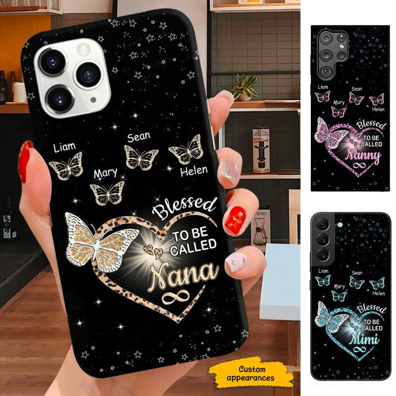 Butterfly Blessed To be called Grandma Nana Mommy Personalized Phone case SC271234