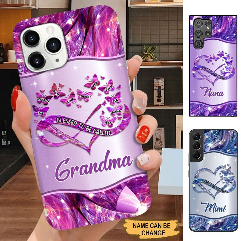 Butterfly Blessed to be called Grandma Nana Mimi Personalized Phone case SC2771 Phone case ShinyCustom Phone Case