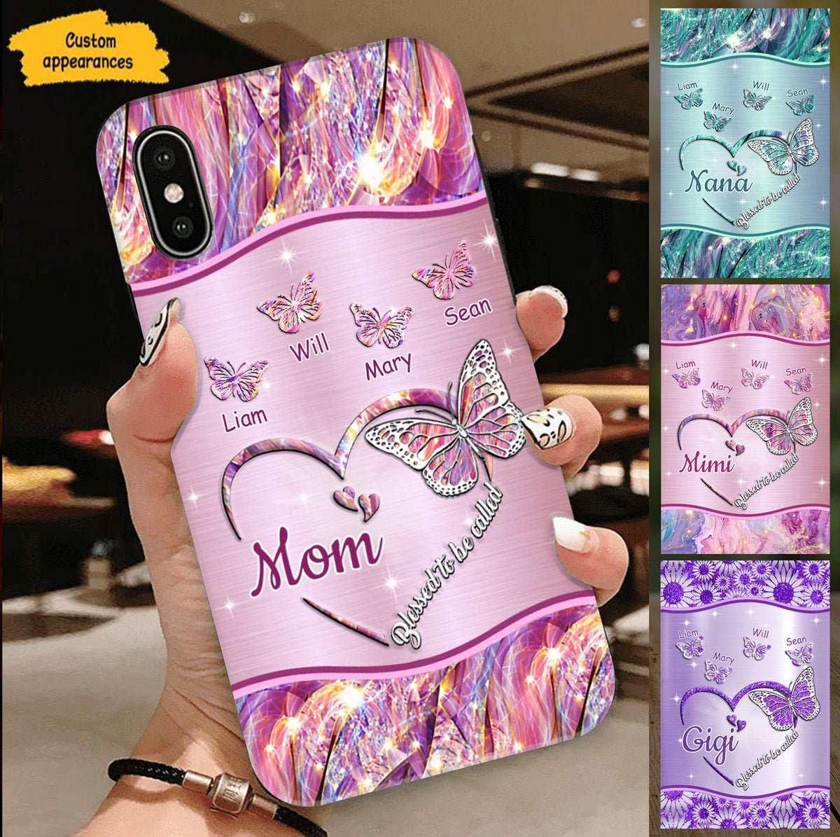 Butterfly Blessed to be called Nana Mimi Gigi Grandma Personalized Phone case SC1765
