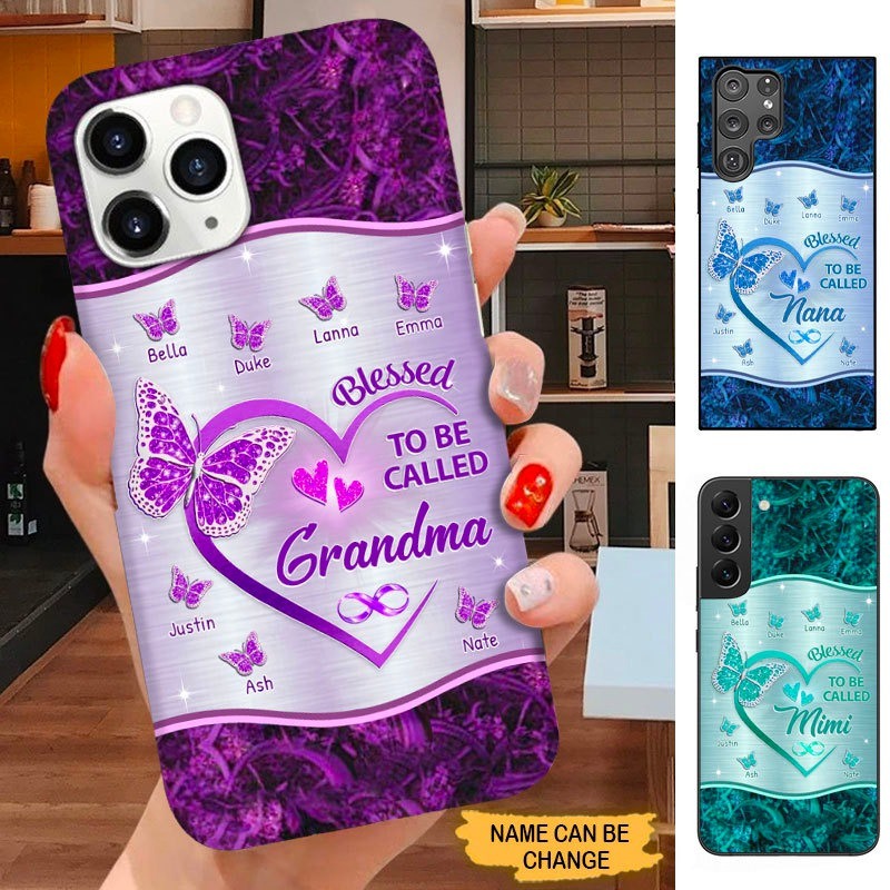 Butterfly Blessed to be called Nana Mimi Gigi Grandma Personalized Phone case SC31810 Phone case ShinyCustom Phone Case