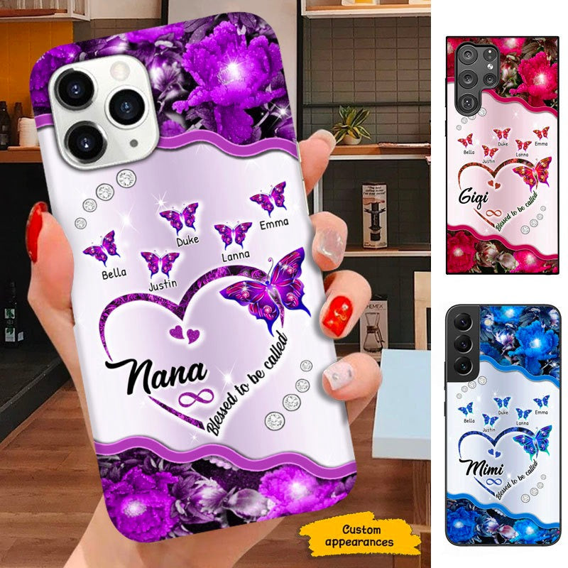 Butterfly Blessed to be called Nana Mimi Grandma Personalized Phone case SC28126