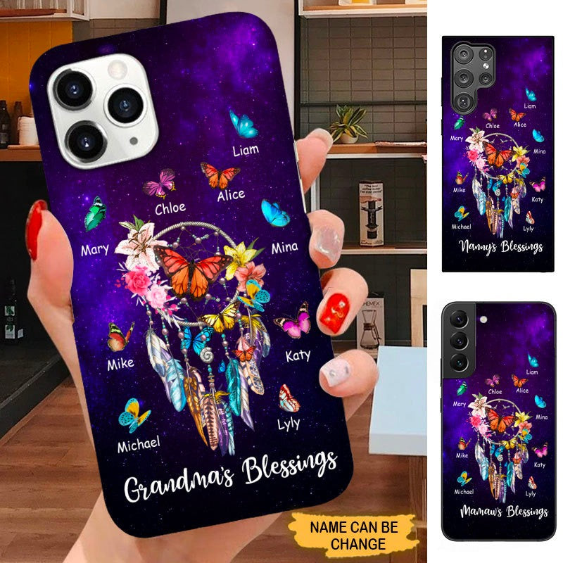 Butterfly Dream Catcher Grandma Nana Mommy Personalized Phone Case SC1699 Phone case ShinyCustom Phone Case