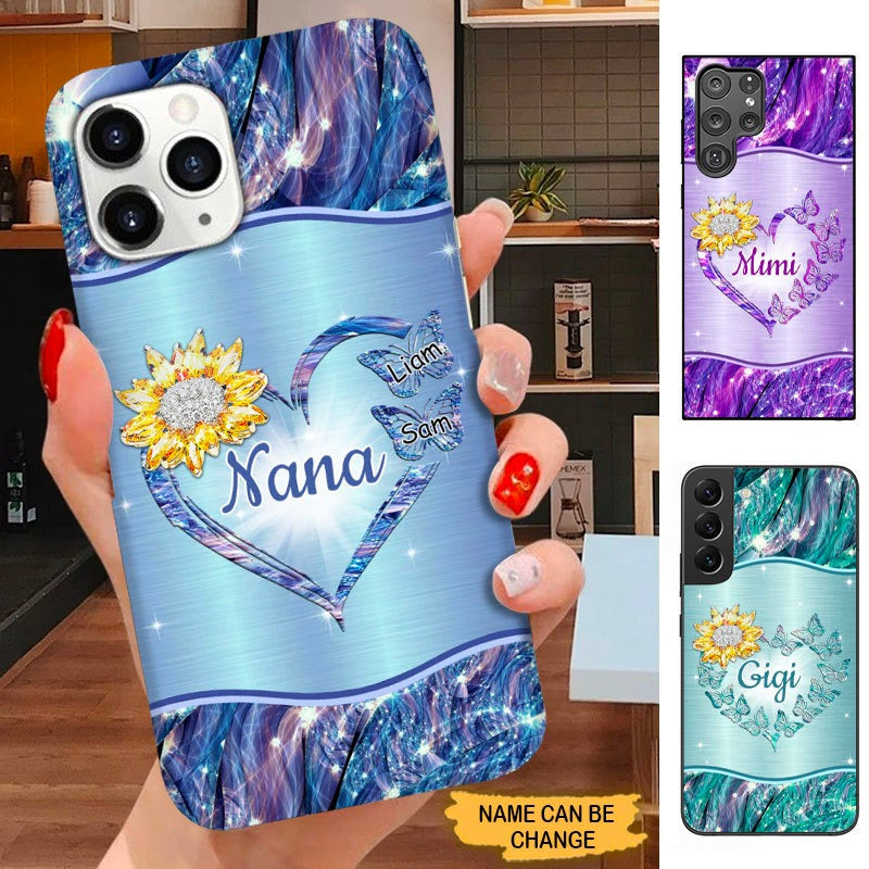 Butterfly Flower Grandma Nana Mommy Personalized Phone case SC14107 Phone case ShinyCustom Phone Case