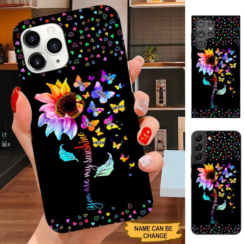 Butterfly Flower You are my sunshine Nana Grandma Personalized Phone case SC30823 Phone case ShinyCustom Phone Case