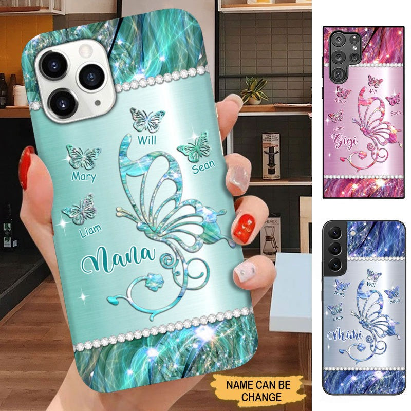 Butterfly Grandma Nana Mimi MOM Personalized Phone case SC3188 Phone case ShinyCustom Phone Case