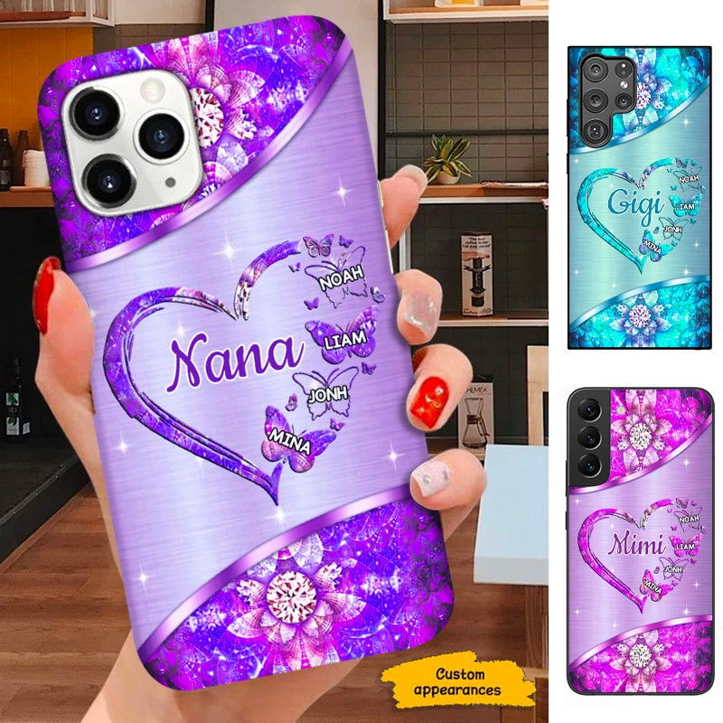 Butterfly Heart Grandma Nana Mommy Personalized Phone case SC281233