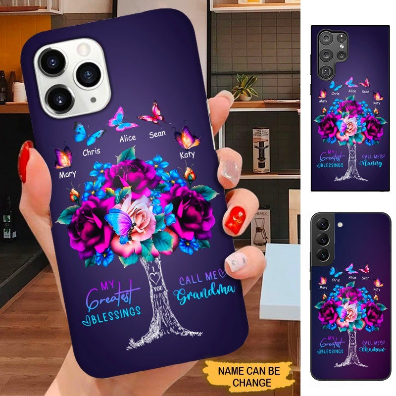 Butterfly My Greatest Blessings Called me Grandma Nana Mommy Personalized Phone case SC121018 Phone case ShinyCustom Phone Case