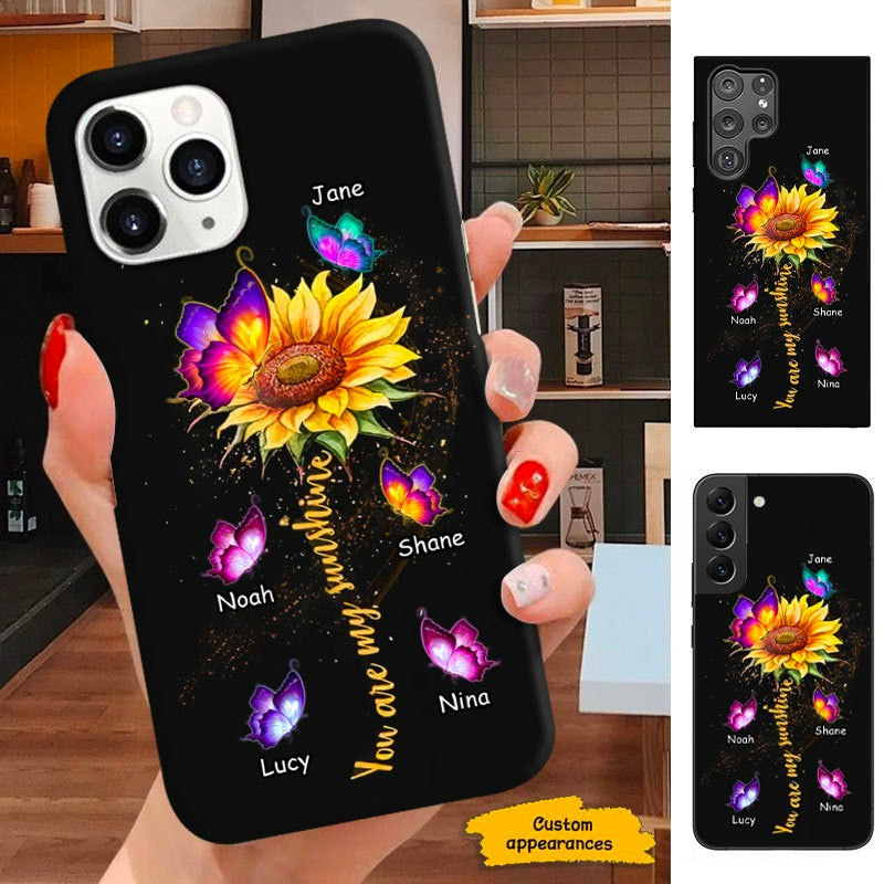 Butterfly Sunflower You are my sunshine Grandma Mom Personalized Phone case SC29125