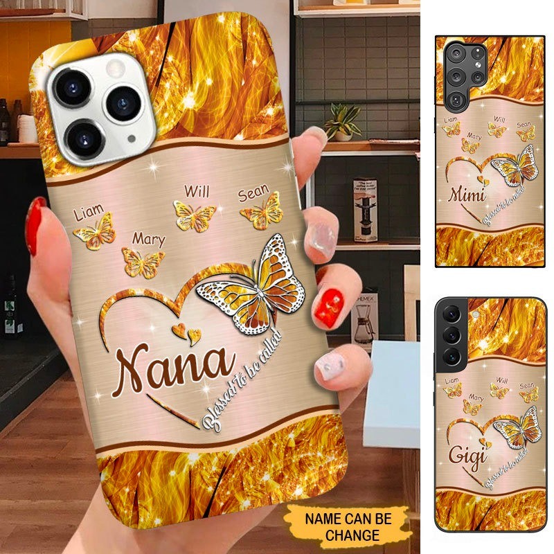 Butterly Blessed to be called Nana Mimi Gigi Grandma Personalized Phone case SC25101 Phone case ShinyCustom Phone Case