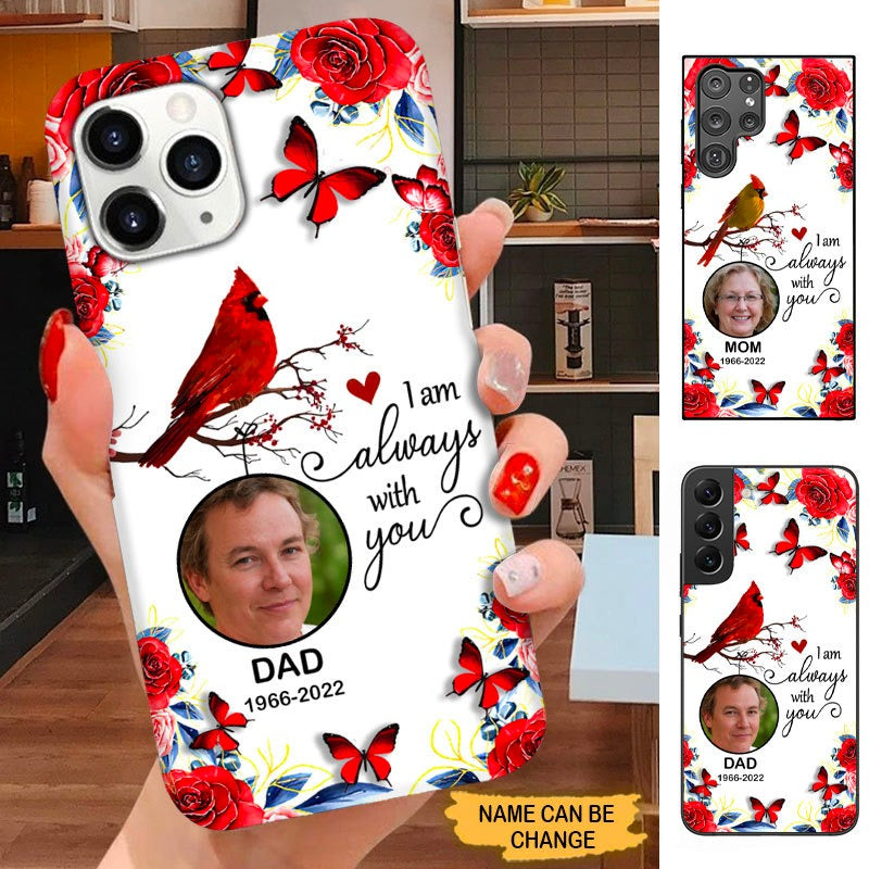 Cardinal Always With You Personalized Memorial Photo Upload Phone Case SC1697 Phone case ShinyCustom Phone Case