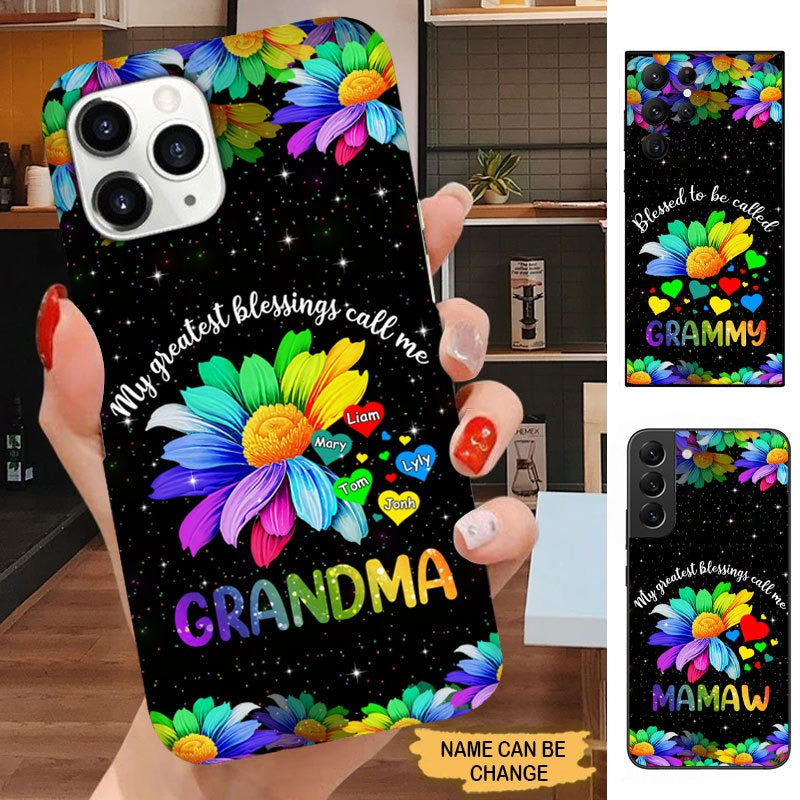Colorful Flower My greatest blessings called me Grandma Personalized Phone case Phone case FUEL