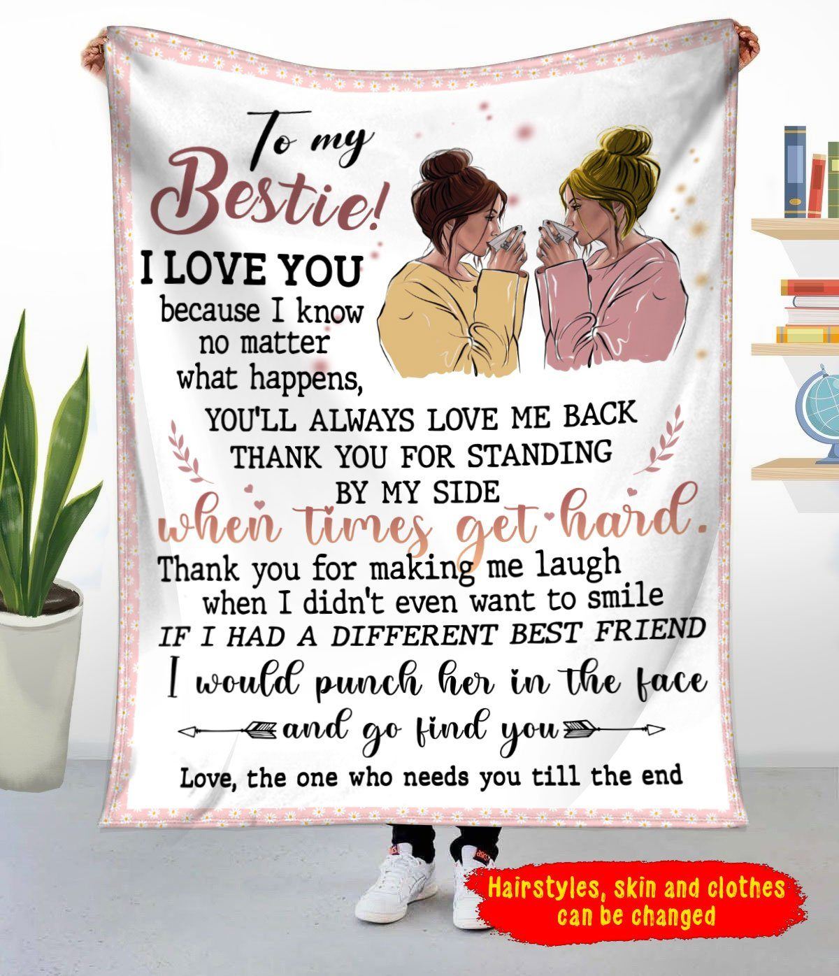 Personalized BESTIE FOREVER Fleece Blanket Dreamship