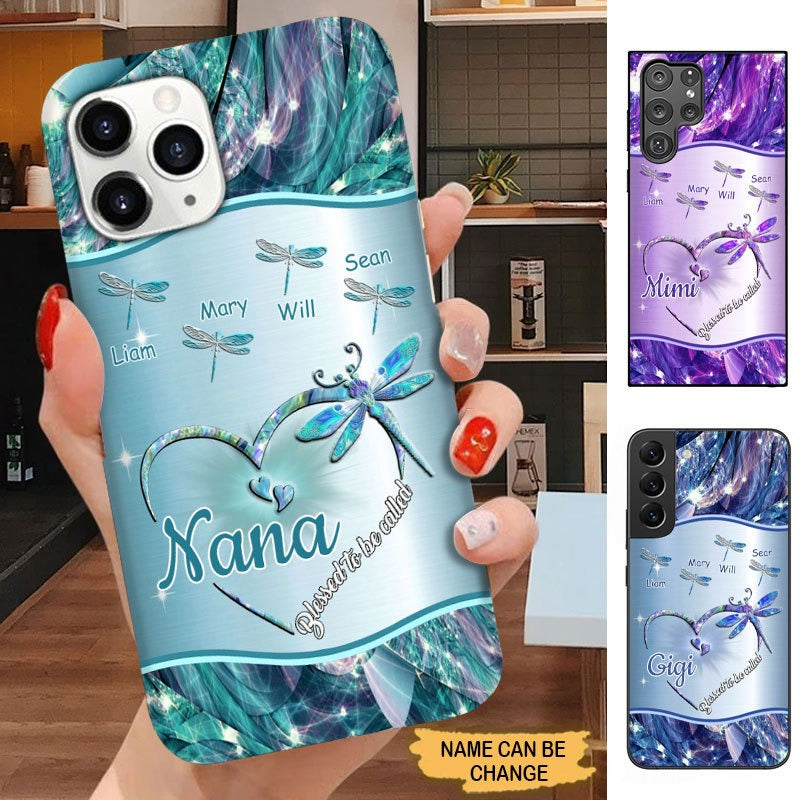 Dragonfly Blessed to be called Nana Mimi Gigi Grandma Personalized Phone case SC71410 Phone case FUEL