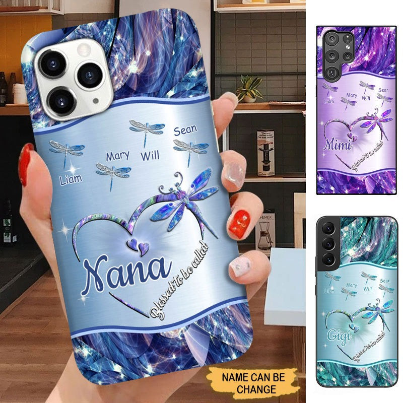 Dragonfly Blessed to be called Nana Mimi Gigi Grandma Personalized Phone case SC7147 Phone case FUEL