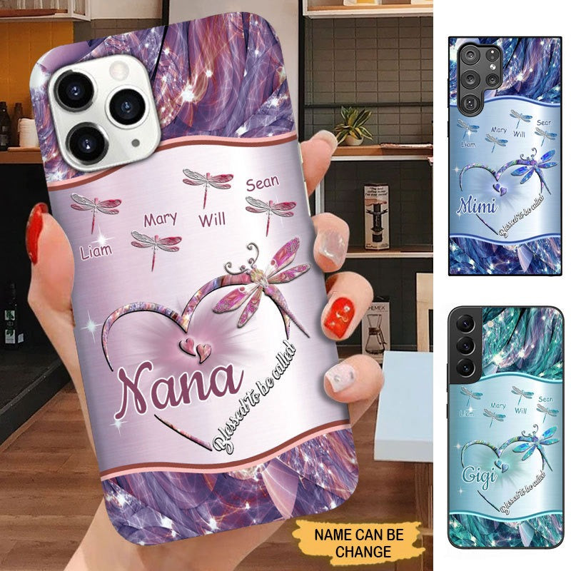 Dragonfly Blessed to be called Nana Mimi Gigi Grandma Personalized Phone case SC7148 Phone case FUEL